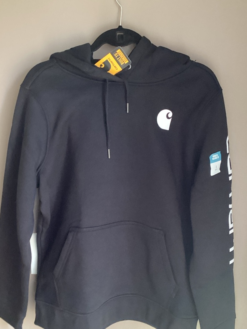 Carhartt Black Pullover Hoodie with White Chest Logo